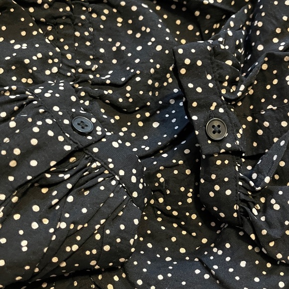 A New Day Black Long Balloon Sleeve Ruched Front Smocked Back Top - Picture 11 of 15